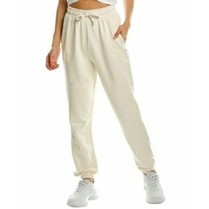 We Wore What Off White Terry Jogger Cotton Sweatpants Large Boyfriend cream